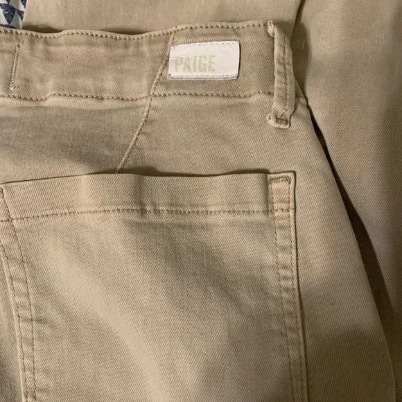 Paige Joggers Womens Size 27 Grosgrain Side Stripe Ankle Zip Color Vintage Oak - Picture 3 of 9